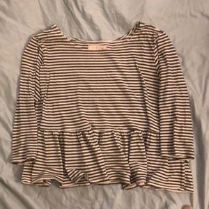 We The Free striped peplum top